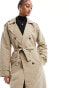 Фото #8 товара Vero Moda Tall longline belted trench coat in stone