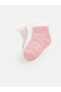 Фото #2 товара Kendinden Desenli Kız Bebek Patik Çorap 3'lü