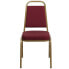 Фото #3 товара Hercules Series Trapezoidal Back Stacking Banquet Chair In Burgundy Patterned Fabric - Gold Frame