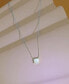 Фото #4 товара Macy's lab-Grown Opal Cushion Cut Solitaire 18" Pendant Necklace (5/8 ct. t.w.)