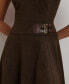 ფოტო #4 პროდუქტის Women's Buckle-Trim Herringbone Sleeveless Dress