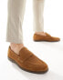 Walk London Angelo Saddle Loafers In Tan Suede