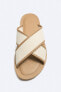 Фото #6 товара Холщовые сандалии со скрещенными ремешками ZARA