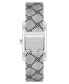 Women's Quartz Silver-Tone Stainless Steel Mesh with Black Pattern Watch, 22mm