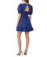 Фото #2 товара Women's Printed Puff-Sleeve A-Line Dress