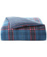 Фото #5 товара Navy Plaid Flannel Cotton Duvet Cover, King, Created for Macy's