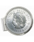 ფოტო #1 პროდუქტის Men's Sterling Silver Diamond Cut Coin Money Clip Cuauhtémoc Mexican Cinco Pesos