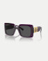 Фото #1 товара Versace ve4405 rectangle sunglasses in violet with grey lens in transparent purple