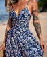 Фото #2 товара Women's Blue Floral Sweetheart Twist & Keyhole Maxi Beach Dress