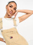 Фото #7 товара Tommy Jeans logo corduroy pinafore dress in sand