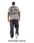 ASOS DESIGN oversized t-shirt in heavyweight 220gsm washed grey with back text print