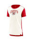 Women's Cream/Red Kansas City Chiefs Wordmark Tri-Blend T-Shirt Cream, Red, S - фото #2