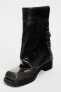 Leather ankle boots with buckled gaiters