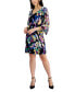 Фото #1 товара Petite Floral Cape-Sleeve A-Line Dress