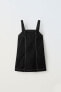 Pinafore dress with contrasting topstitching