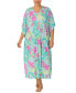 Фото #1 товара Пижама Ellen Tracy Floral Caftan Nightgown