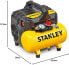Stanley 100/8/6 Silent Air Compressor DST 100/8/6SI, 750 W, 230 V, Giallo & Güde 41400 SB Compressed Air Spiral Hose 5 M (with Quick Coupling and Plug Nipple, Kink Protection, Hose Material Made of