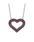 ფოტო #1 პროდუქტის Suzy Levian Sterling Silver Cubic Zirconia Double Row Open Heart Pendant Necklace
