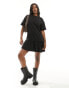 In The Style mini peplum hem t-shirt dress in black Черный, 42 - фото #1