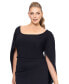 ფოტო #4 პროდუქტის Plus Size Scoop-Neck Cape Sheath Dress