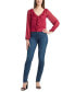 ფოტო #3 პროდუქტის Juniors' Sheer Clip-Dot Ruffle-Trim Long-Sleeve Top