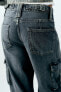 Mid-rise trf cargo jeans