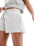 Weekday Essence jersey shorts in grey marl exclusive to ASOS