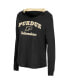 Фото #3 товара Women's Black Purdue Boilermakers Catalina Hoodie Long Sleeve T-Shirt