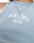 New Look Malibu acid wash vest in blue