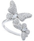 ფოტო #1 პროდუქტის Cubic Zirconia Pave Butterfly Ring in Sterling Silver