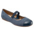 Softwalk Napa MJ S1760-421 Womens Blue Extra Wide Mary Jane Flats Shoes 6