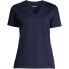 Фото #3 товара Women's Relaxed Supima Cotton Short Sleeve V-Neck T-Shirt
