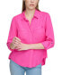 Фото #1 товара Women's Roll-Tab-Sleeve Button-Front Top