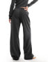 Фото #3 товара Monki drawstring straight leg trousers in dark grey melange