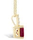 Фото #3 товара Macy's garnet (2-3/4 Ct. T.W.) and Diamond Accent Pendant Necklace in 14K Yellow Gold