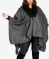 ფოტო #1 პროდუქტის Plus Size Mila Faux Fur Cape Jacket