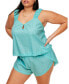 ფოტო #1 პროდუქტის Plus Size Christabel Pajama Cami & Shorts Set