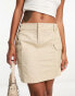 Missyempire pocket detail cargo mini skirt in beige