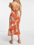 RVCA Billy maxi beach summer dress in brown multi print