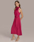 Фото #6 товара Women's Halter-Neck Sleeveless A-Line Midi Dress