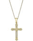 ფოტო #1 პროდუქტის Diamond Cross Pendant Necklace (1/10 ct. t.w.) in 14k Gold or White Gold