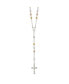 ფოტო #1 პროდუქტის Sterling Silver Polished Textured Bead Rosary Pendant Necklace 26"
