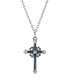 ფოტო #1 პროდუქტის Pewter Blue Hand Enamel Cross with Crystals Necklace