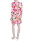 Фото #2 товара Women's Floral-Print 3/4-Sleeve Twist-Front Sheath Dress