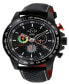 Men's Scuderia Black Leather Watch 45mm