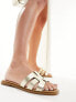 schuh Tierney flat sandals in gold leather