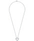 ფოტო #1 პროდუქტის Diamond Heart Pendant Necklace (1/2 ct. t.w.) in 14k White Gold, 16" + 2" extender