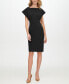 ფოტო #1 პროდუქტის Women's Boat-Neck Scuba Crepe Sheath Dress