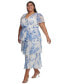 ფოტო #10 პროდუქტის Plus Size Printed Tie-Waist Tiered Chiffon Dress