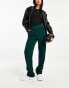 Фото #2 товара Vila stretch wide leg trousers with pin tuck front in dark green